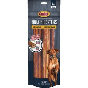 C70414 Cadet Large Bully Hide Sticks All-natural Dog Chews 4-count