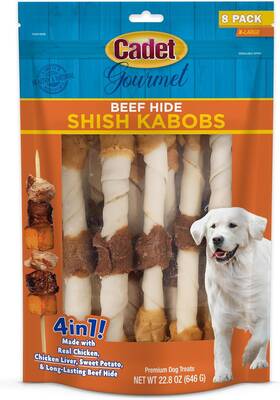 C70577 Cadet Gourmet Shish Kabob Dog Chews For Large Dogs 1.43 Pound Pack Of 1