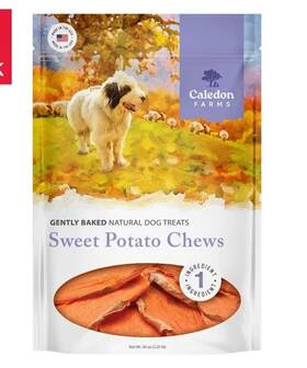 Caledon Farms 835302005206 Natural Sweet Potato Chews Dog Treat 36 Oz Bag