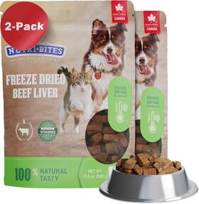 Canature Processing Ltd. 445030338342 Nutri Bites Freeze Dried Beef Liver Dog Food 2-pack 28 Oz Total Weight - Single