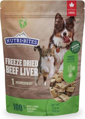 Canature Processing Ltd. 445030969942 Nutri Bites Freeze Dried Beef Liver Dog And Cat Treats Healthy Pet Training Trea