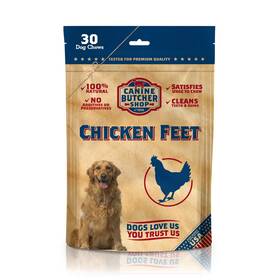 Canine Butcher Shop 879996000741 Chicken Feet Dog Treats Raised And Made In Usa 30-pack Dehydrated F
