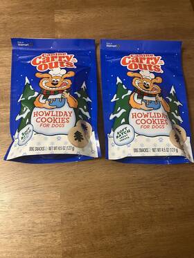 Canine Carry Outs 079100129645 Brand New How.liday Cookies For Dogs 4.5 Oz Two Bags