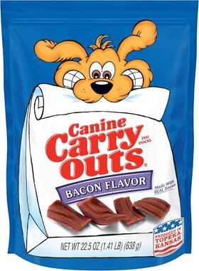 Canine Carry Outs 079100520268 Dog Treats Bacon Flavor 22.5 Ounce Pack Of 4