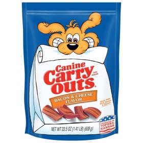 Canine Carry Outs 079100520275 Dog Treats Bacon And Cheese Flavor 1.41 Pound Pack Of 6