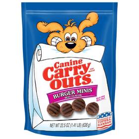 Canine Carry Outs 079100520305 Dog Treats Burger Minis Beef Flavor 22.5 Ounce Pack Of 6