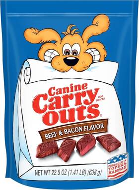 Canine Carry Outs 079100520343 Dog Treats Beef And Bacon Flavor 22.5 Ounce Pack Of 4