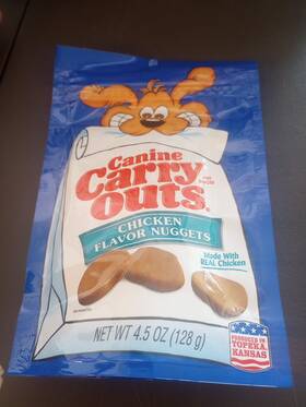 Canine Carry Outs 079100885824 Chicken Flavor Nuggets Dog Snacks Treats 4.5 Oz