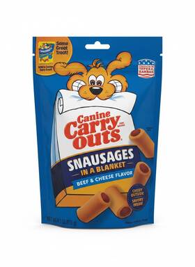 Dog-mn385 Canine Carry Outs Snausages In A Blanket Beef And Cheese Flavor Biscuit Dog Treats