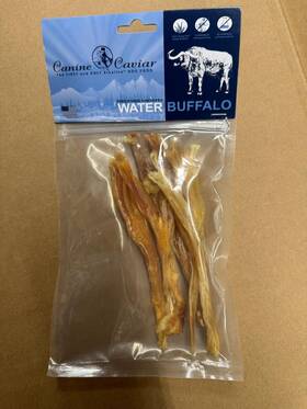 Canine Caviar Pet Foods 674555810737 1 Box 20 Pices 6 Inch Braided Buffalo Tendon Stix Count