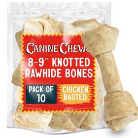 Canine Chews 810013598070 8-9 Inch Xl Extra Large Rawhide Bone For Dogs Aggressive Chewers Savory Fla