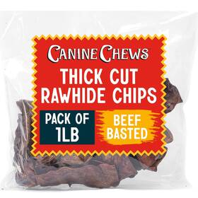 Canine Chews 810013598087 Beef Flavor Cut Thick Chips For Aggressive Chewers Dog Chew Toy Basted R