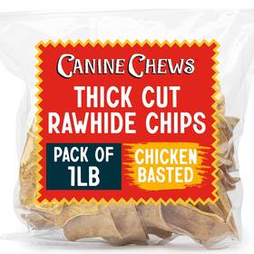 Canine Chews 810013598094 Chicken Flavor Cut Thick Chips For Aggressive Chewers Dog Chew Toy Ba