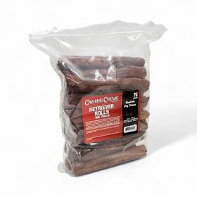 Canine Chews 877787004992 8 Inch Beef Basted Rawhide Retriever Rolls Treats For Dogs 25 Count