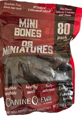 1730856 Canine Chews By Summma Mini Bones Peanut Butter Flavour 80 Pack