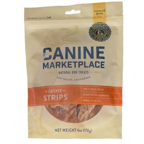 Canine Marketplace 842622100313 Chicken Strips Natural Dog Treats 6oz Bag