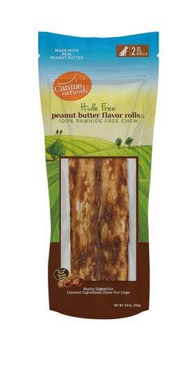 27802 Canine Naturals Peanut Butter Chew - 100% Rawhide Free Dog Treats Made With Real But