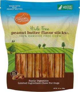 29840 Canine Naturals Peanut Butter Chew - Rawhide Free And Dog Treats Made From Rea