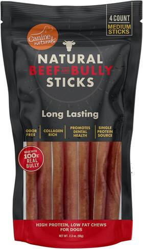 Canine Naturals 711181050271 Natural Beef And Bully Sticks Long-lasting Odor Free High Pr