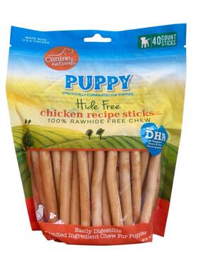 Canine Naturals 813432012004 Puppy Rawhide Free Chicken Recipe Sticks With Dha Support 40 Count 14.1 Oz 12/26