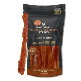 Canine Naturals 813432012158 Natural Turkey Tendon Strips - Slow Roasted Treats For Dogs 3oz