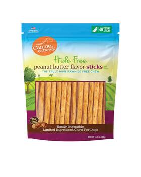 Canine Naturals 813432012981 Peanut Butter Chew - Rawhide Free And Dog Treats Made From Real Butt