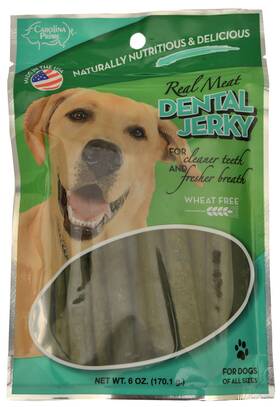 40141 Carolina Prime Real Meat Mint Dental Jerky 6 Oz Wheat-free Dog Treats For Clean Teeth And Fres
