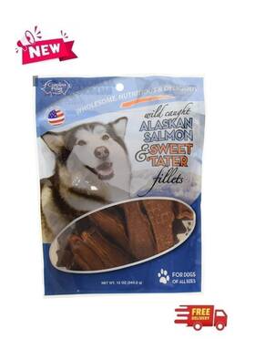 45106 Carolina Prime Pet 651628730062 Salmon And Sweet Tater Fillets Treat For Dogs 1 Pouch One Size 12