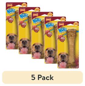 Central Garden And Pet 313034779799 5 Pack Nylabone Nubz Natural Long Lasting Edible Beef Dog Chews X-large/souper