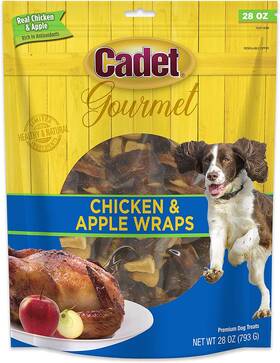 C70083 Central Garden & Pet Cadet Gourmet Chicken And Apple Wrapped Dog Treats Wraps - Healthy Natural Chick