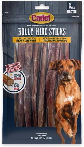 C70564 Central Garden & Pet Cadet Bully Hide Sticks For Large Dogs All-natural Beef Pizzle High Protein