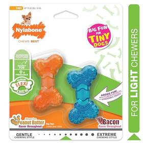 Nbxxs001p Central Garden & Pet Moderate Chew Flexi Bone Peanut Butter And Bacon Xx-small/tiny 2 Count