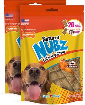 Nd1073 Central Garden & Pet Nylabone Nubz Natural Edible Chew Treats For Dogs Made In Usa Chicken Flavor