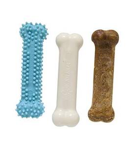 Nrb003vpp Central Garden & Pet Puppy Chew Toys And Natural Treat Triple Pack Small/regular 3 Count Blue
