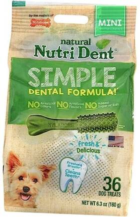 Ntd300m36 Central Garden & Pet Nutri Dent Limited Ingredient Dental Dog Chews Petite Up To 10 Lbs Green