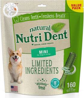 Ntd440t160px Central Garden & Pet Nylabone Nutri Dent Natural Dental Chews For Dogs Limited Ingredient Dog Treats