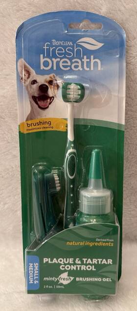 Central Pet 645095001282 Tropiclean Fresh Breath Dog Oral Care Kit Small And Medium