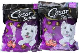 10160742 Cesar 2 Bags Softies Filet Mignon Flavor Dog Treats Snacks 18 Oz Bestby 12/23