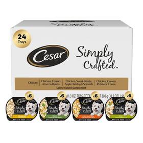 10247284 Cesar Adult Wet Dog Food Meal Topper Variety Pack 24 Count 1.3 Oz Tubs
