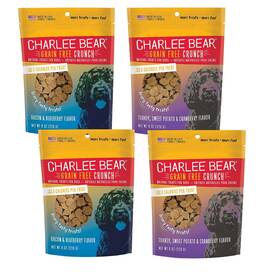 Charlee Bear 716894094062 Grain Free Crunch Dog Treats 2 Flavor Variety Bundle Bacon And Bluebe