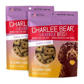 Charlee Bear 787108001268 Crunchy Dog Treats Bearnola Bites Peanut 8 Ounce Pack Of 2