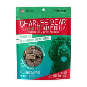 900638 Charlee Bear Beef Liver Apple Meaty Bites Dog Treats 2.5oz Usa Made Natural