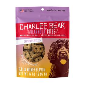 900691 Charlee Bear Bearnola Bites Crunchy Dog Treats Peanut Butter And Honey 8 Ou