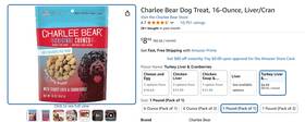 710008 Charlee Bear Fba Original Dog Treats Turkey Liver And Cranbry Chicken Pumpkin Apple