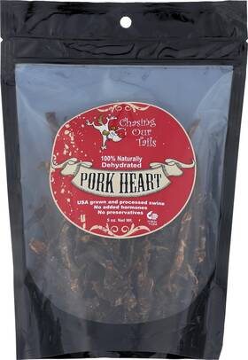 Chasing Our Tails 856277002946 Naturally Dehydrated Pork Heart For Pets 5-ounce