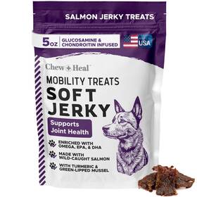 Chew Heal Labs 840308708464 Dog Salmon Jerky Treats For Hip And Joint 5 Oz Of Mobility Soft