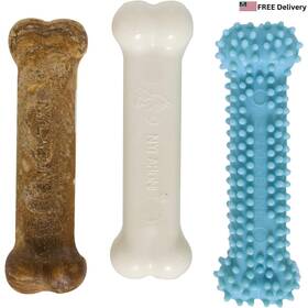 785438897 Chh Puppy Chew Treat Natural 3 Count 4.5 Inch Chicken Bacon Teething Small Dog Toys