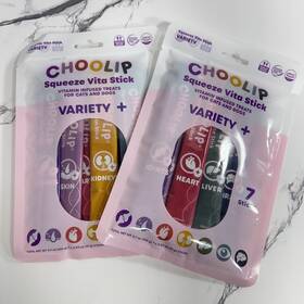 Choolip 850052024086 2 Pack Squeeze Vita Stick Variety Pouch 7 Ct. Creamy Vitamin Cat Dog Treat