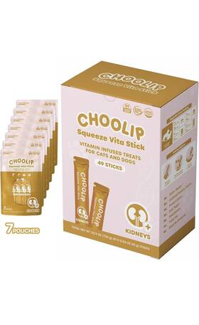Choolip 850052024383 Squeeze Vita Stick Kidneys 49 Sticks Creamy Cat Dog Treat Vet-formulated