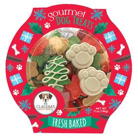 330927 Claudias Canine Bakery Santa Paws Classic Gourmet Dog Cookies - Vanilla Flavored Christmas Treats For